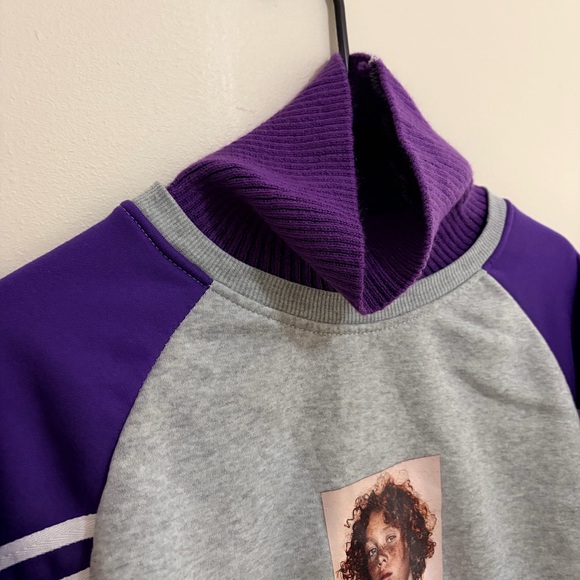 Purple and Gray Women's Sweater XL - Picture 5 of 7